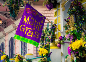 Colorful decorations for the Mardi Gras celebrations in New Orleans