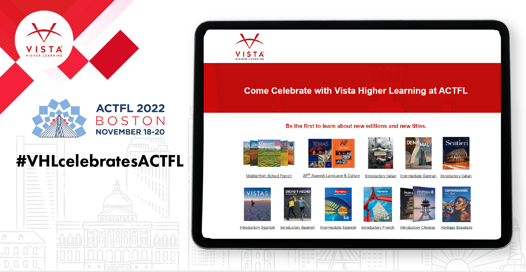 Come Celebrate With Vista Higher Learning At ACTFL