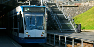 train entering station