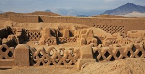 Chan Chan, located near Trujillo, Peru, is the largest pre-Columbian city in the Americas and the world's largest adobe city.